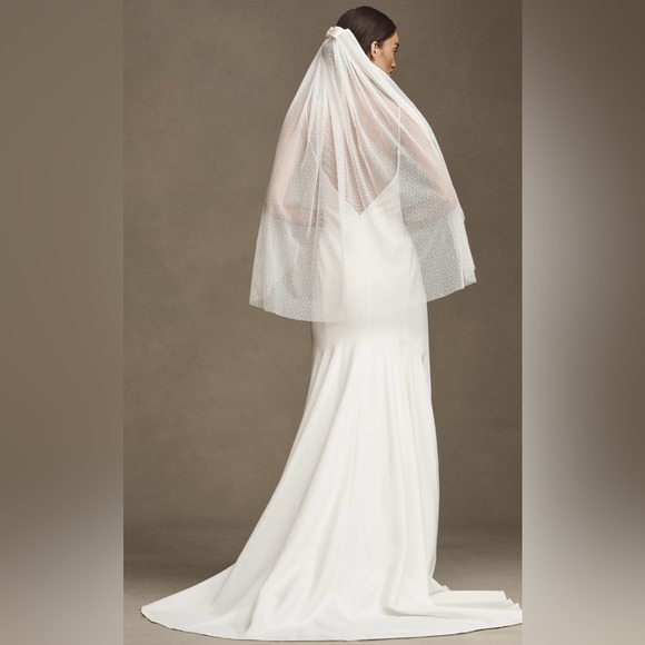 Anthropologie x BHLDN Mini Bow Dotted Tulle Veil NIP main image 5